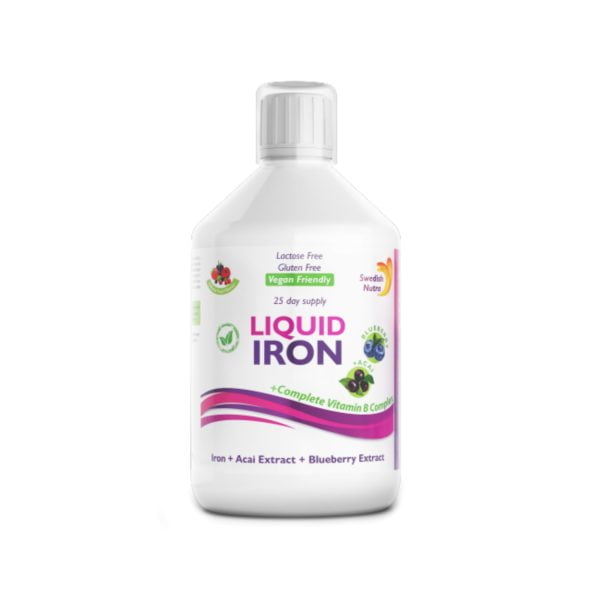 Swedish Nutra Liquid Iron & Complete Vitamin B Complex Natural Berry 500ml