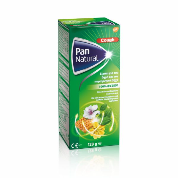 Pan Natural Cough Syrup for Dry & Productive Cough with Honey and Herbal Extracts 128 g