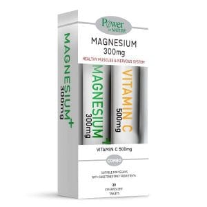 Power of Nature Magnesium 300 mg Lemon 20 eff tabs & FREE Vitamin C 500 mg Orange 20 eff tabs