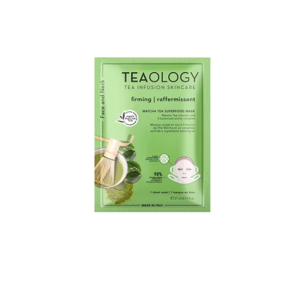 Teaology Firming Matcha Tea Superfood Face & Neck  1 Sheet Mask