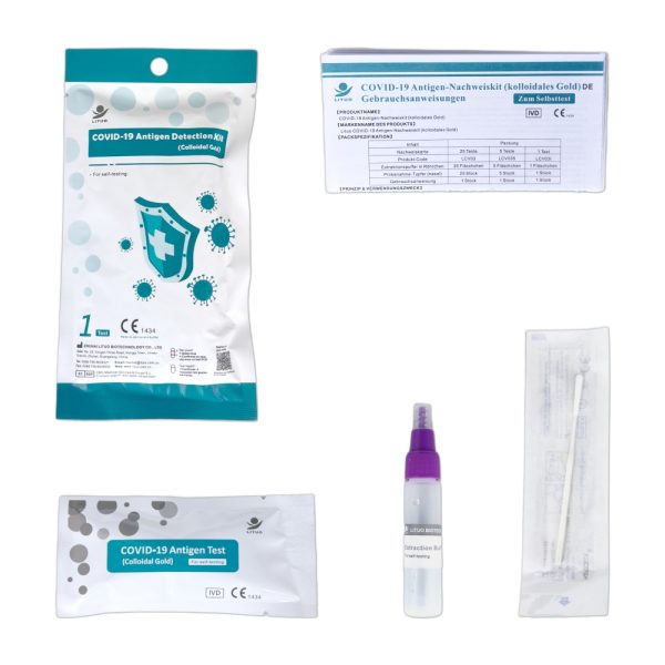 SARS-CoV-2 Antigen Rapid Test Kit of 5 (Colloidal Gold Immunochromatography)