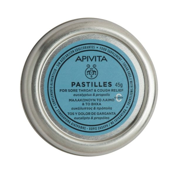 Apivita Pastilles Ευκάλυπτος & Πρόπολη Για Το Βήχα & Τον Ερεθισμένο Λαιμό 45 gr