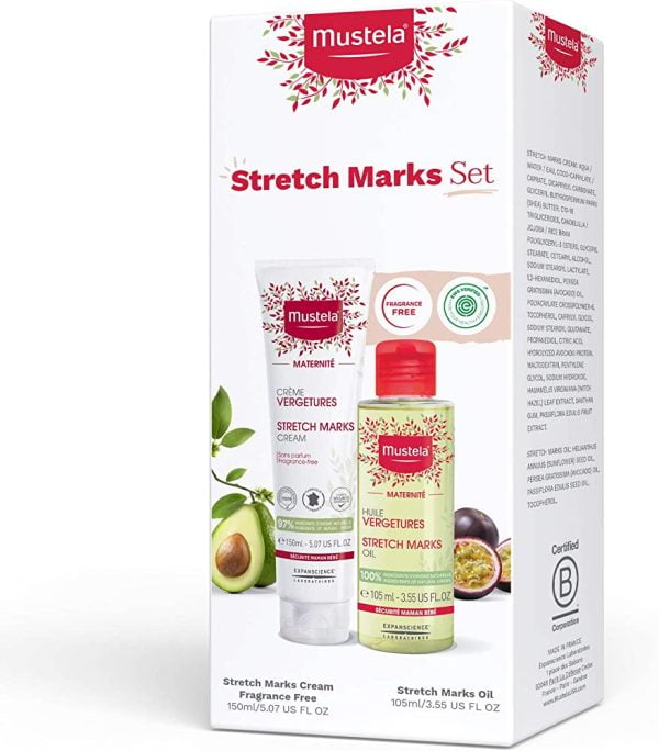 Mustela Stretch Marks Cream 250ml & FREE Stretch Marks Bio Oil 105ml