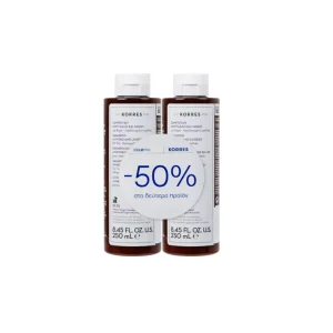 Korres Promo Shampoo (- 50% στο Δεύτερο Προϊόν) Αμύγδαλο & Λινάρι 2x250ml