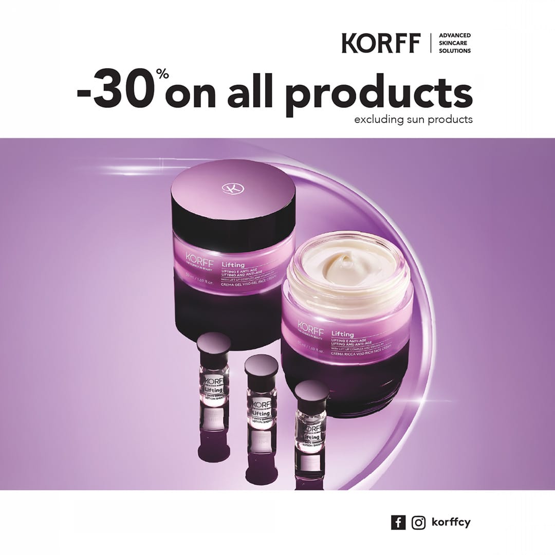 Korff -30% on all products except sunscreens (valid till 6/6)