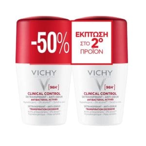 Vichy Deo Clinical Control Roll On 96h 50% στο 2ο ΠΡΟΪΟΝ 2x50ml